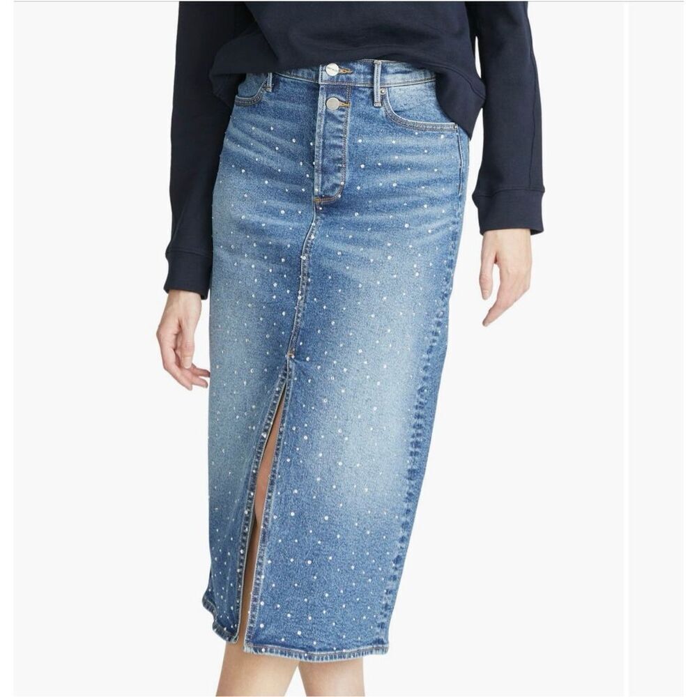 Driftwood piper after party crystal midi denim skirt size M NWT